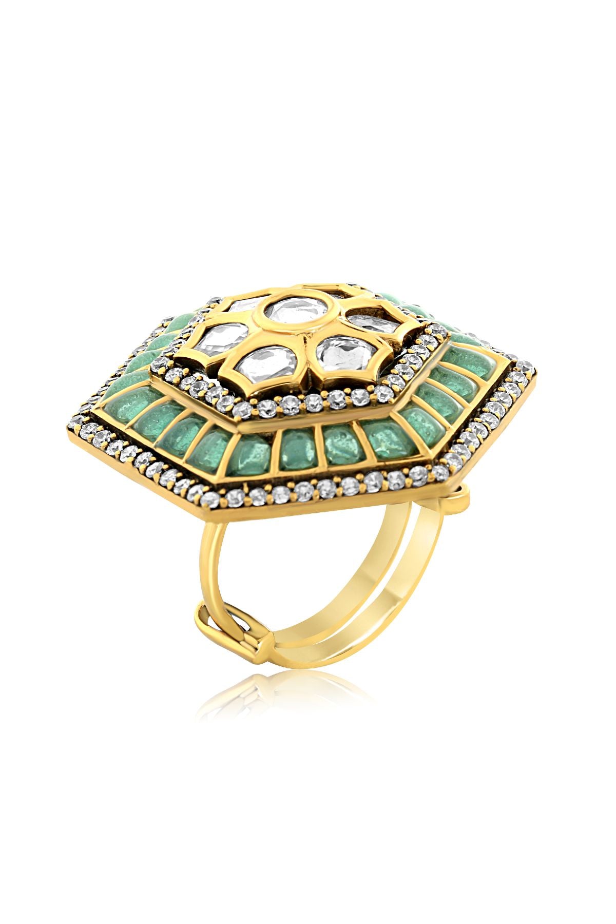 Woodland Glow Polki Ring