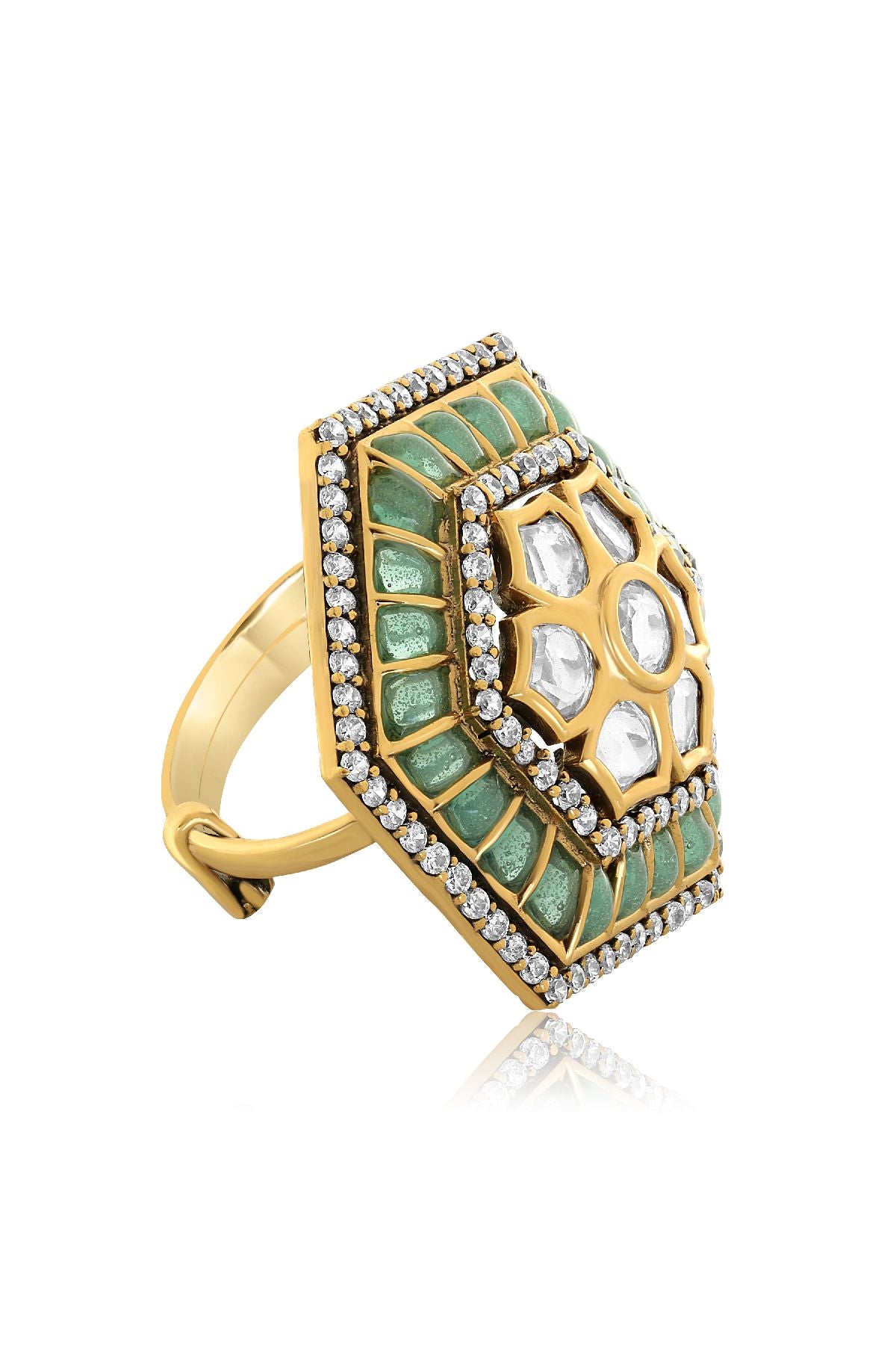 Woodland Glow Polki Ring