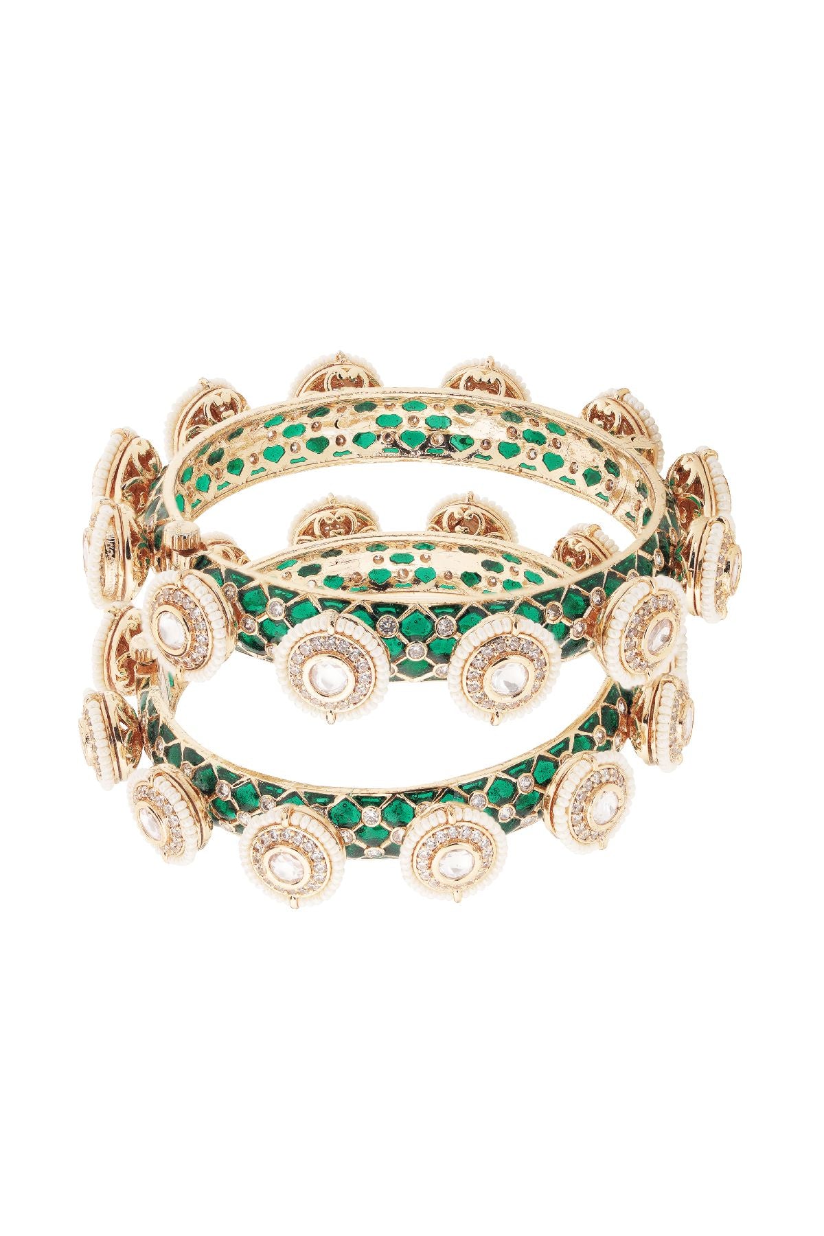 Emerald Maharani Openable Bangles