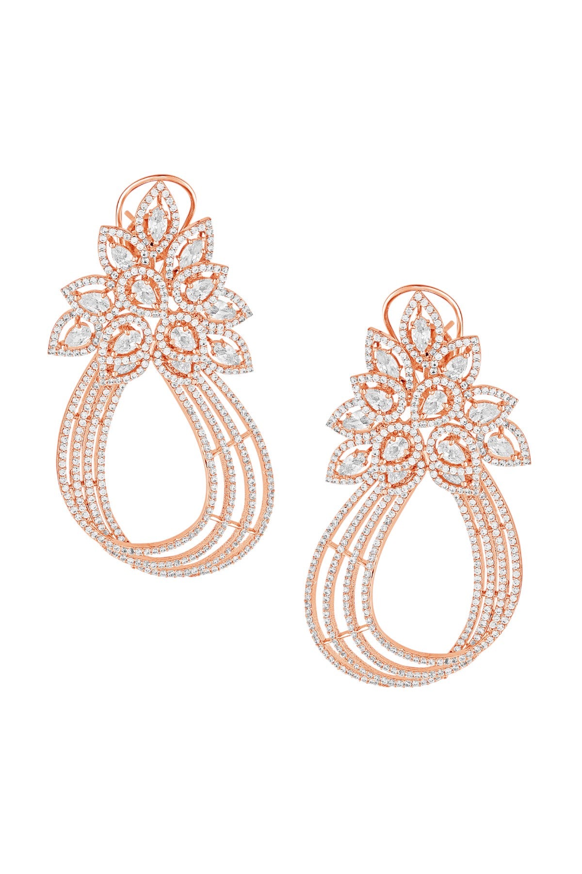 Earrings | Effortless Marquise Diamante Loops