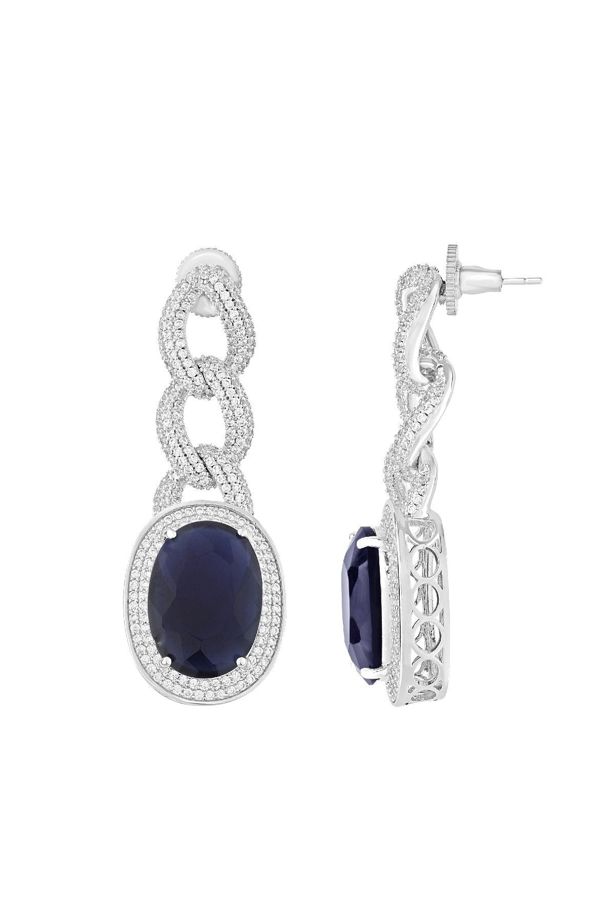 Earrings | Indigo Mirage Diamante
