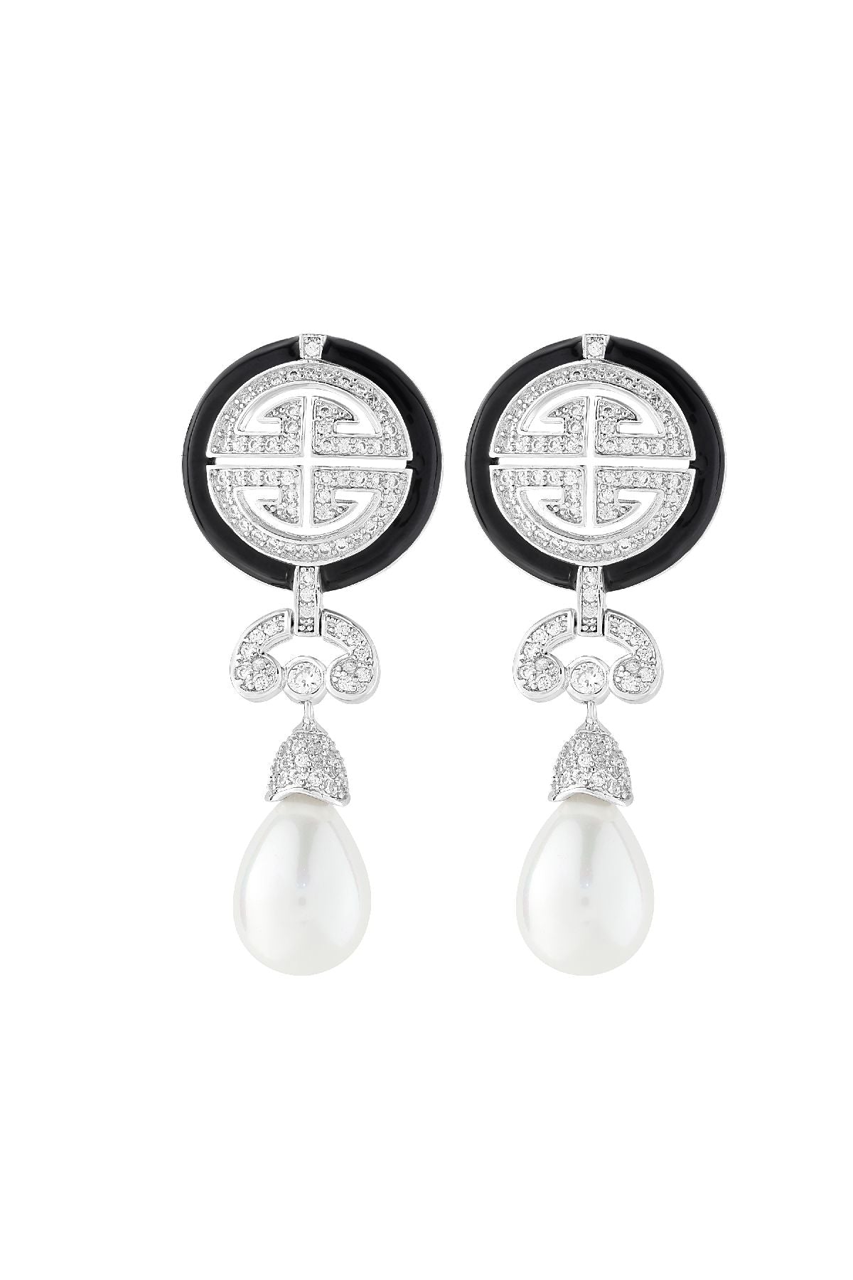 Earrings | Black Chic Pearl Drops