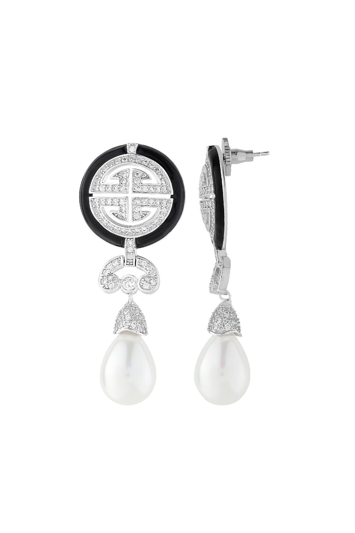Earrings | Black Chic Pearl Drops