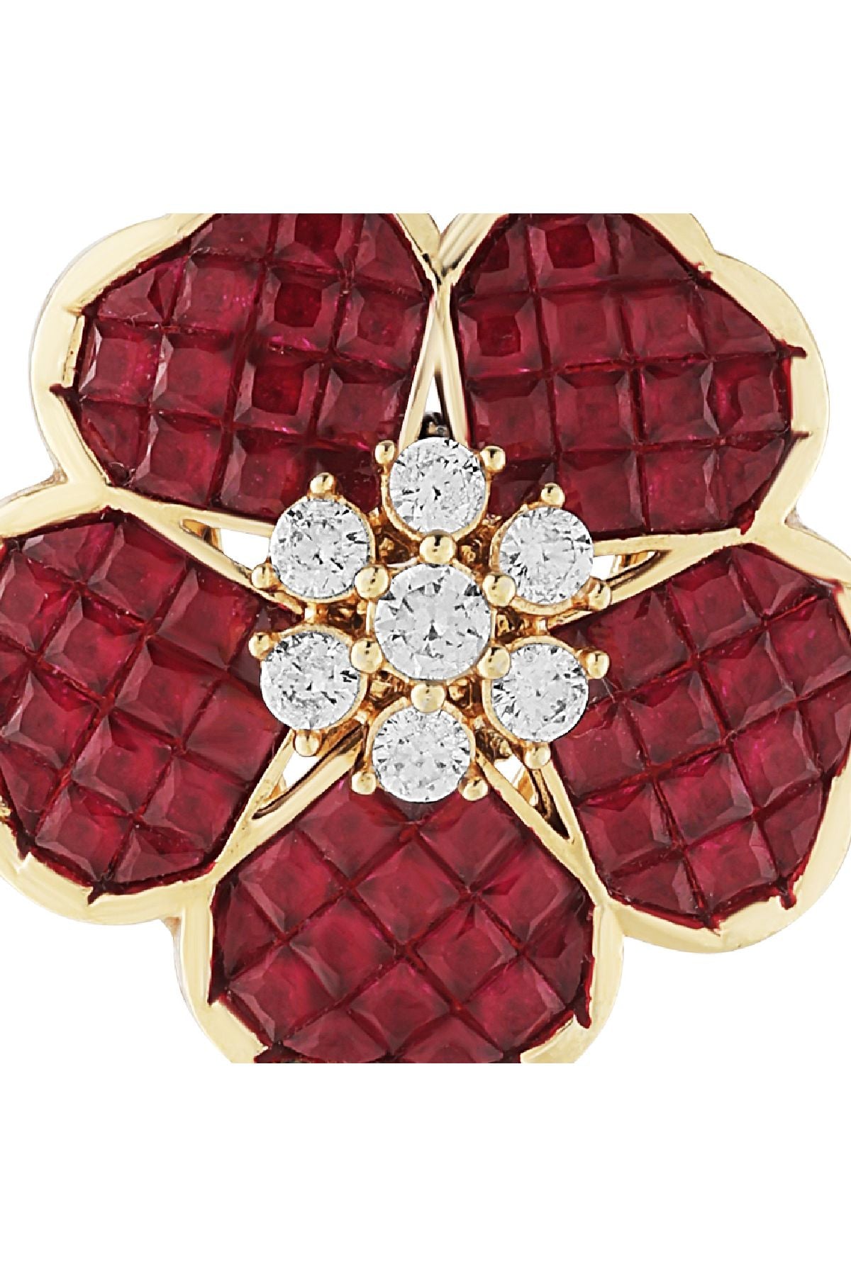 Earrings | Floral Crimson Studs