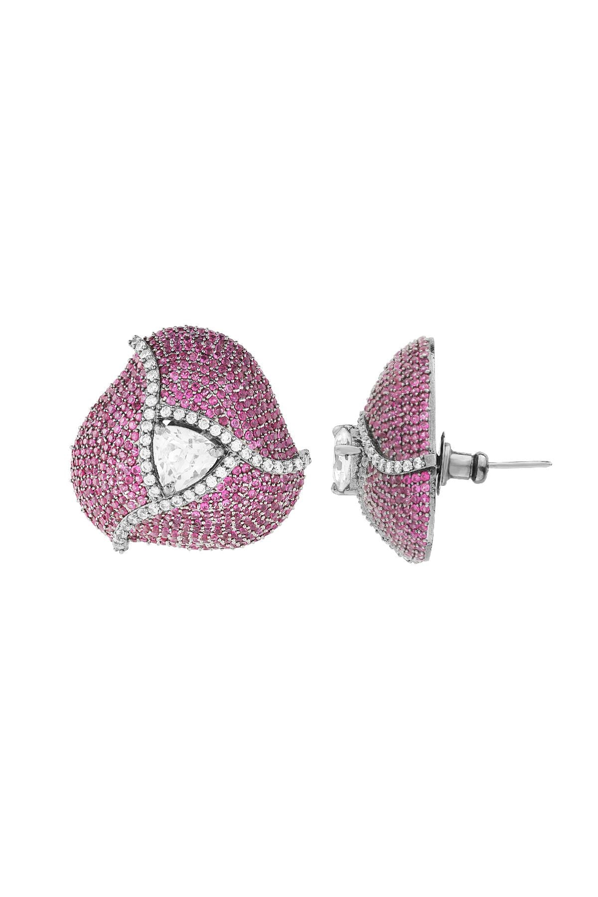 Earrings | Rosy Swirl Studs