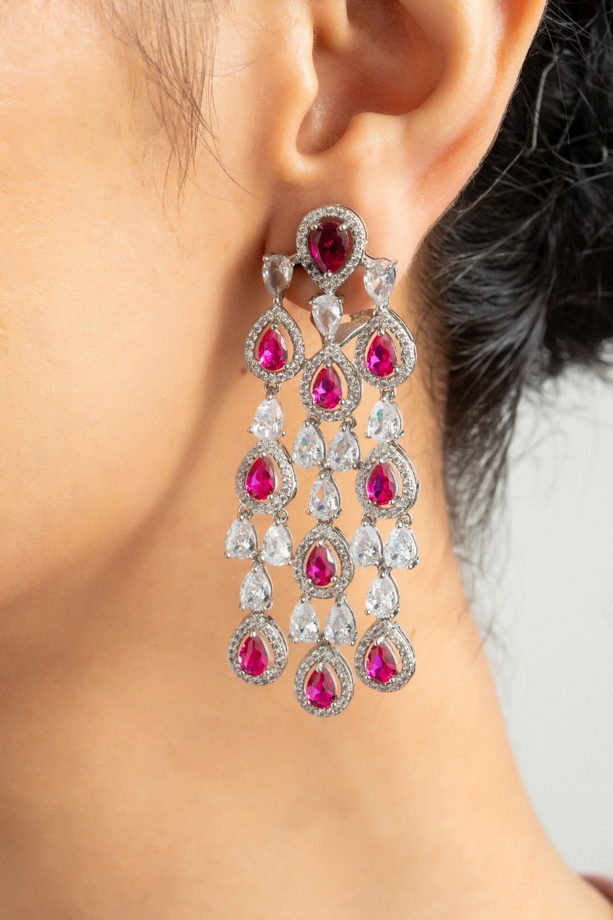Earrings | Pink Pear Chandeliers
