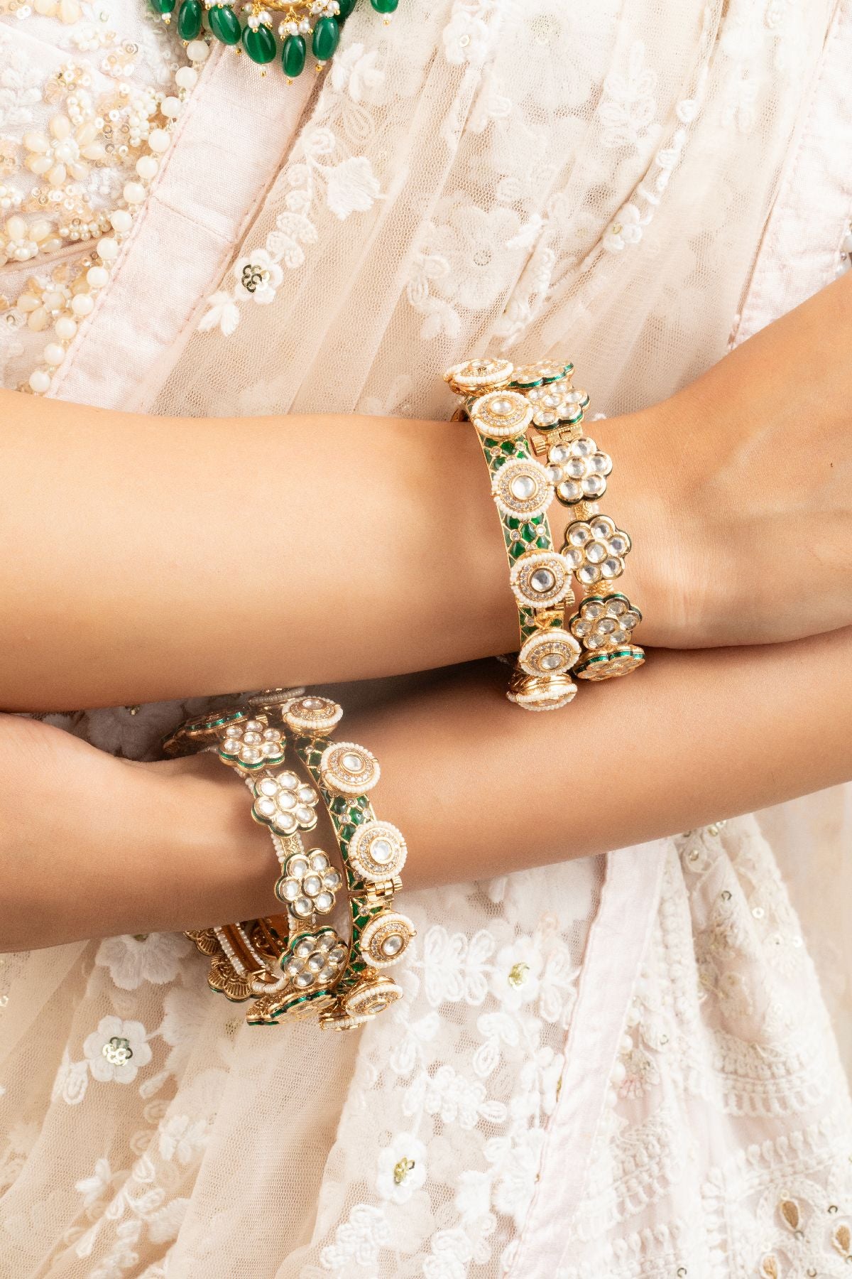 Emerald Maharani Openable Bangles