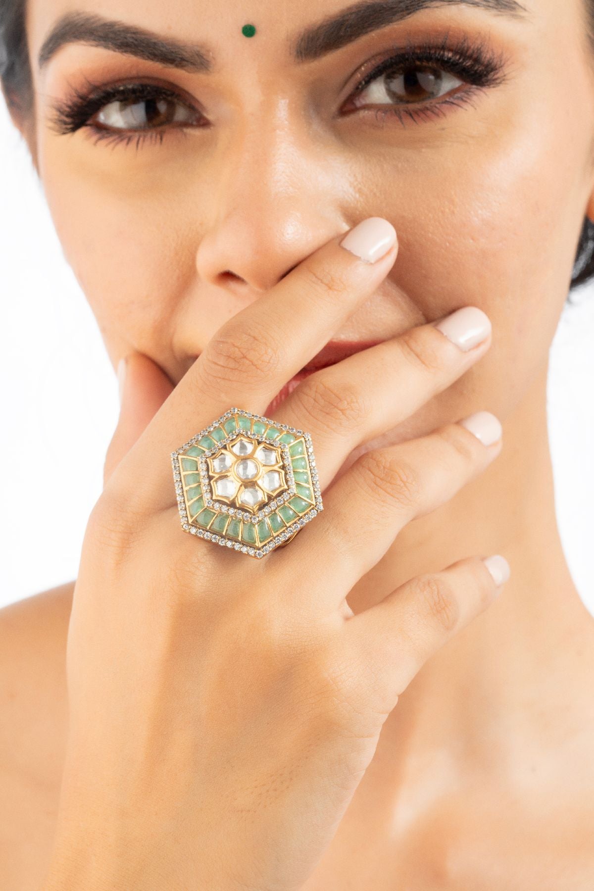 Woodland Glow Polki Ring