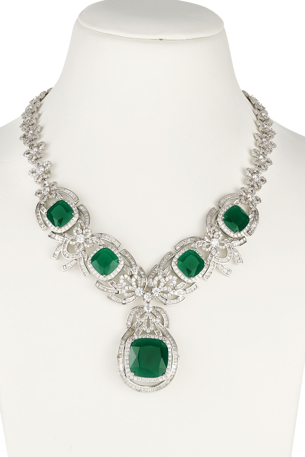 Necklace Set | Ethereal Emerald and Diamante Set