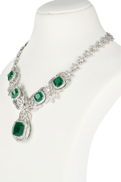 Necklace Set | Ethereal Emerald and Diamante Set