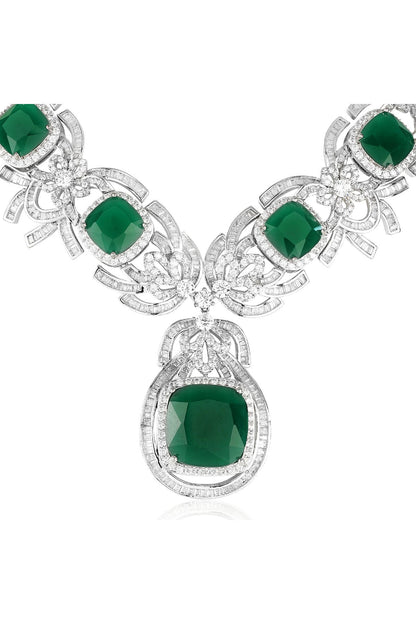 Necklace Set | Ethereal Emerald and Diamante Set