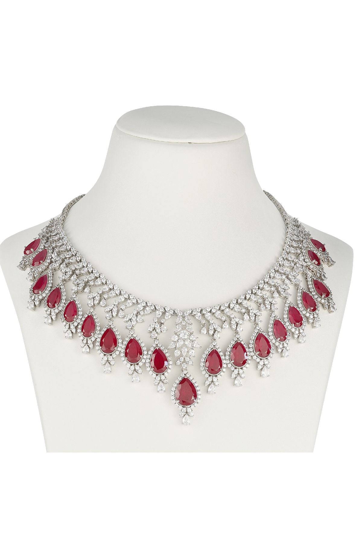 Necklace Set | Luxe Garnet Diamante Set