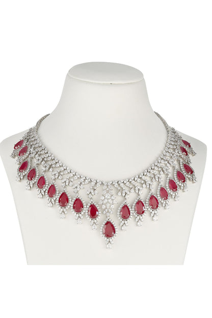 Necklace Set | Luxe Garnet Diamante Set