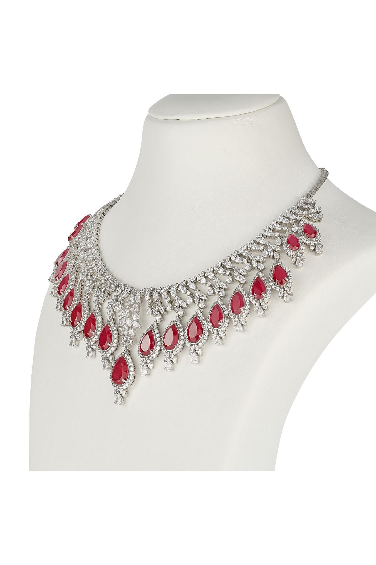 Necklace Set | Luxe Garnet Diamante Set