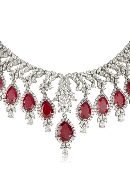 Necklace Set | Luxe Garnet Diamante Set