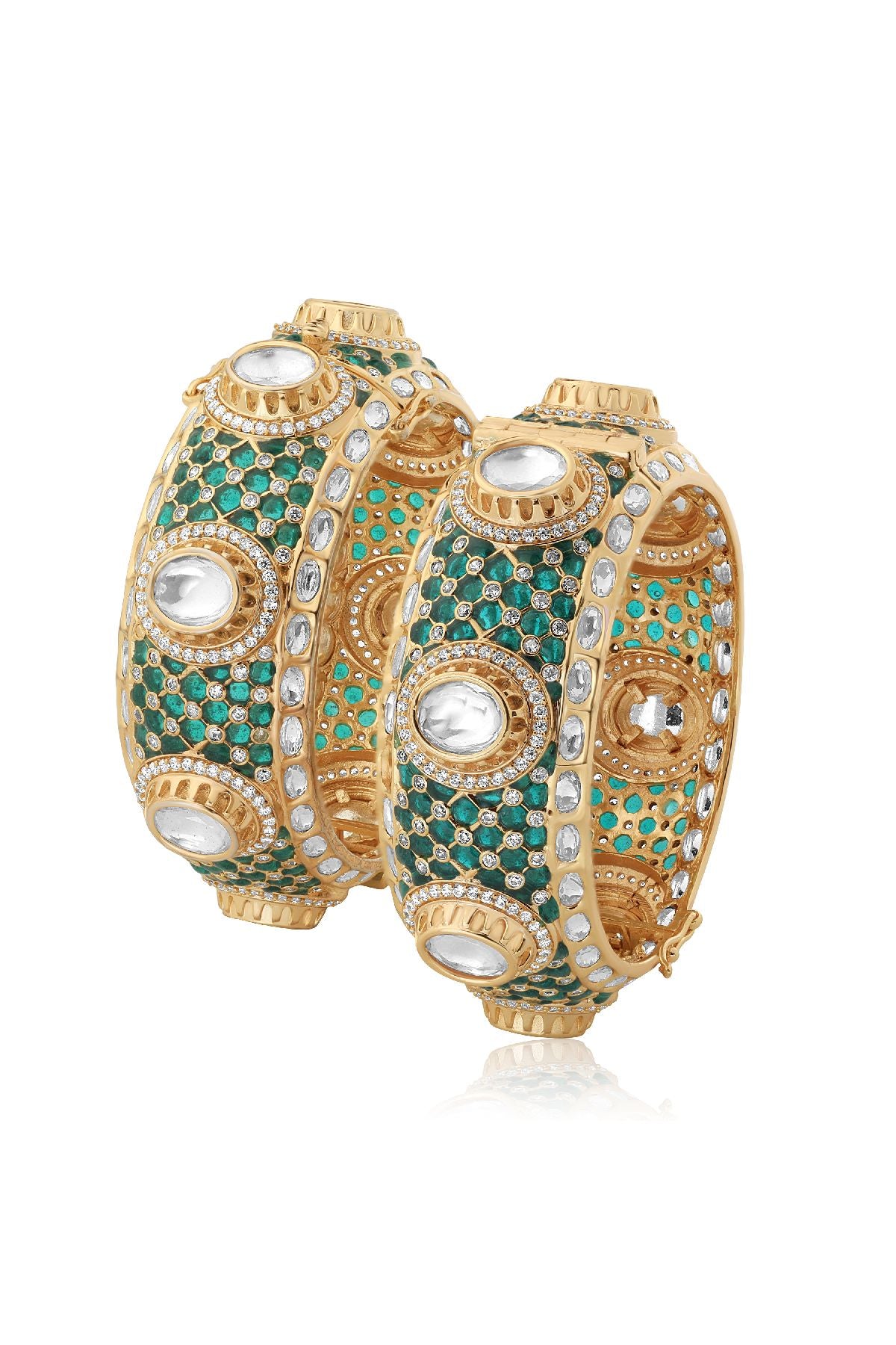 Bangles | Emerald Bloom Openable Kadas