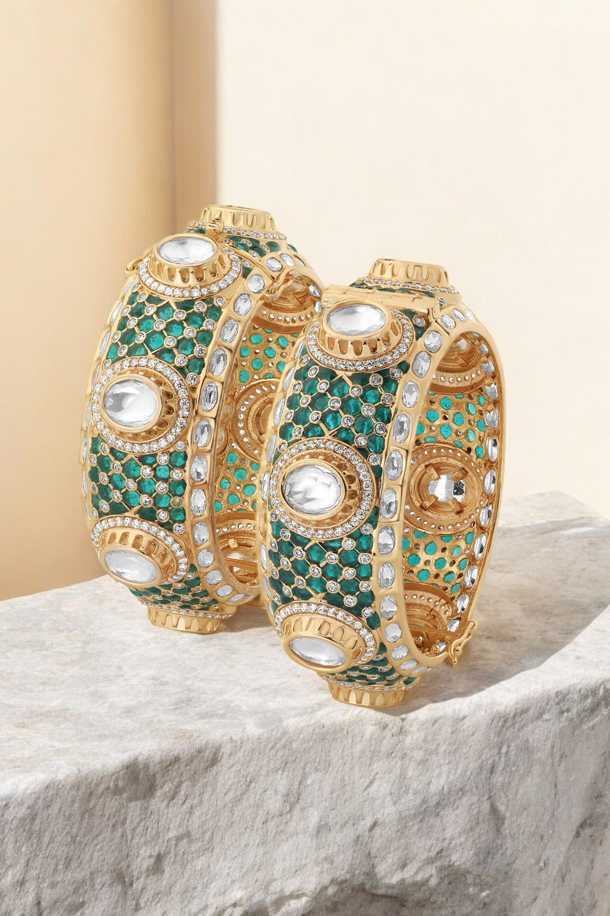 Bangles | Emerald Bloom Openable Kadas