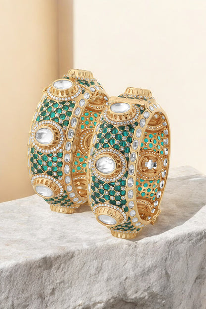 Bangles | Emerald Bloom Openable Kadas