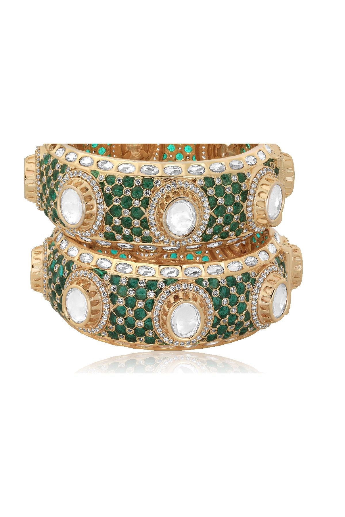 Bangles | Emerald Bloom Openable Kadas