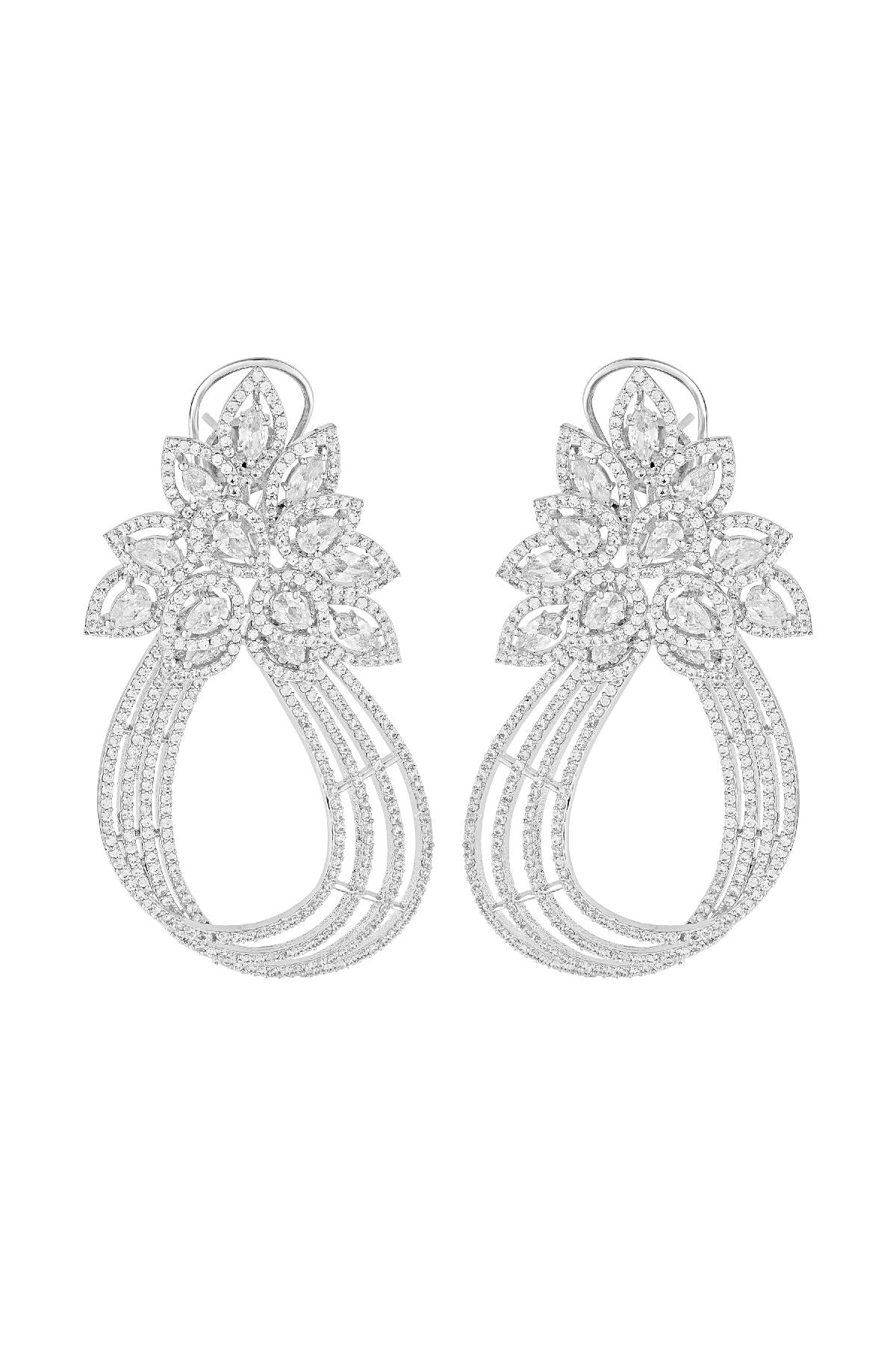 Earrings | Effortless Marquise Diamante Loops