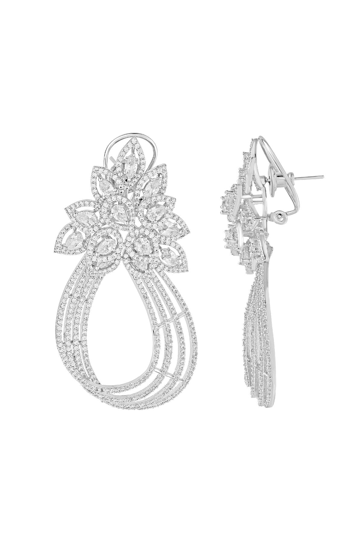Earrings | Effortless Marquise Diamante Loops