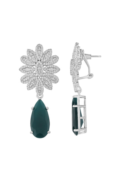 Earrings | Radiant Emerald Fleur