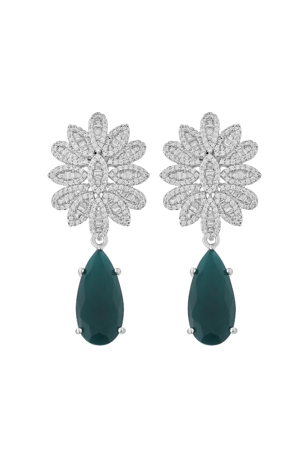 Earrings | Radiant Emerald Fleur