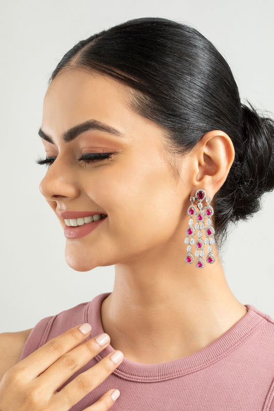 Earrings | Pink Pear Chandeliers