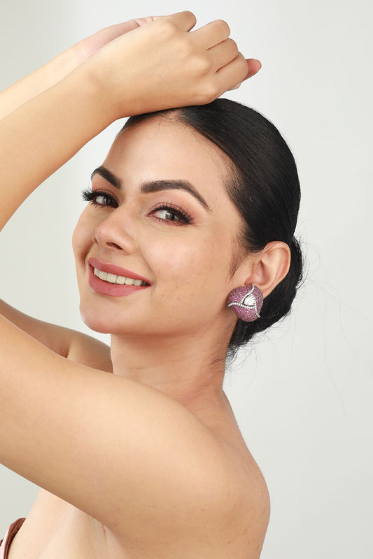 Earrings | Rosy Swirl Studs