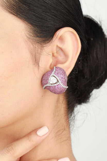 Earrings | Rosy Swirl Studs