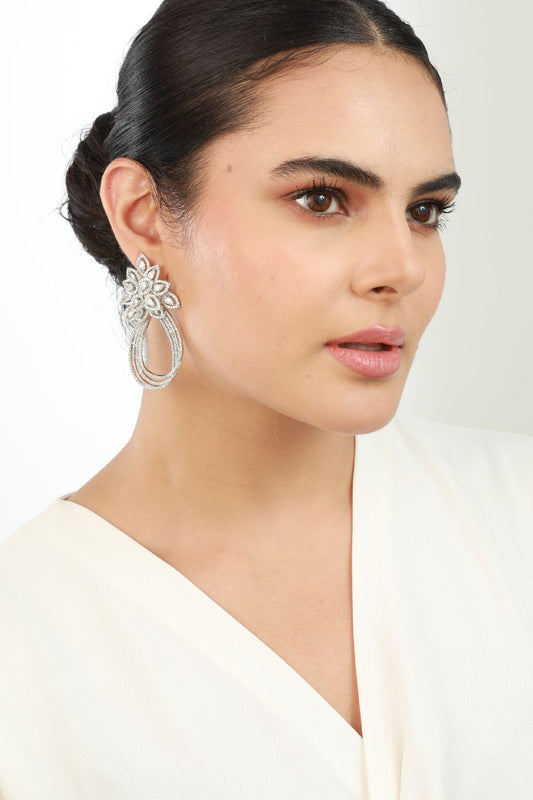 Earrings | Effortless Marquise Diamante Loops