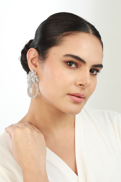 Earrings | Effortless Marquise Diamante Loops