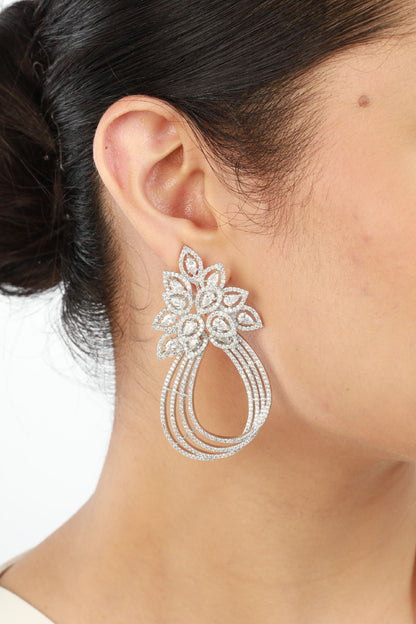 Earrings | Effortless Marquise Diamante Loops