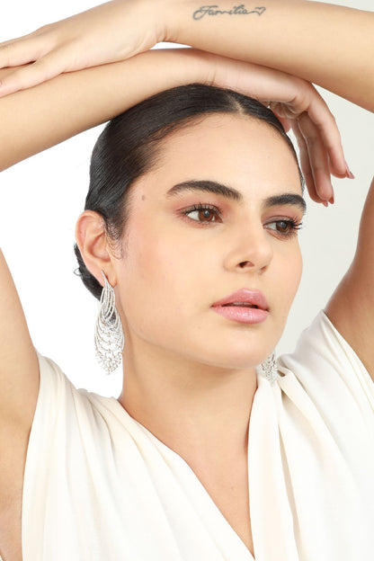 Earrings | Contemporary Long Diamante