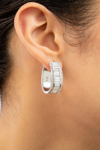 Earrings | Sleek Diamante Hoops