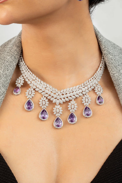 Necklace Set | Violet Radiance Diamante