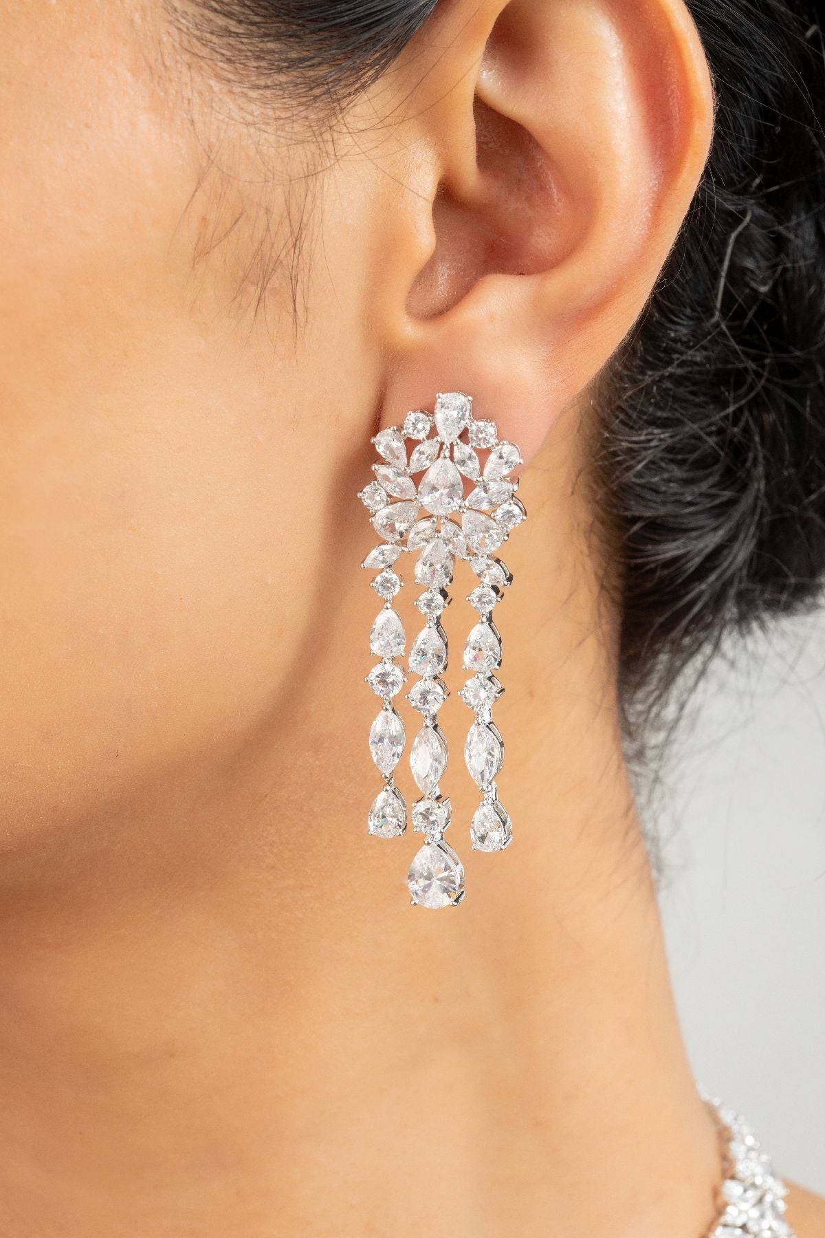 Necklace Set | Cascading Brilliance Diamante Set