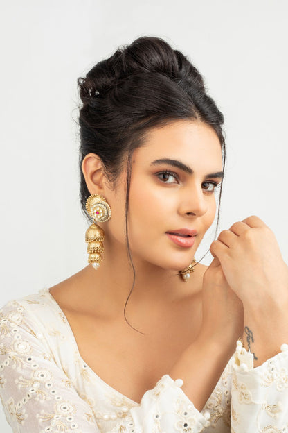 Earrings | Antique Gold Jhumki