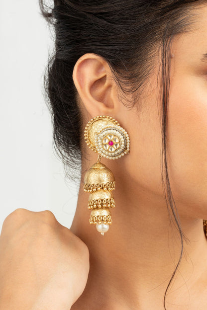 Earrings | Antique Gold Jhumki