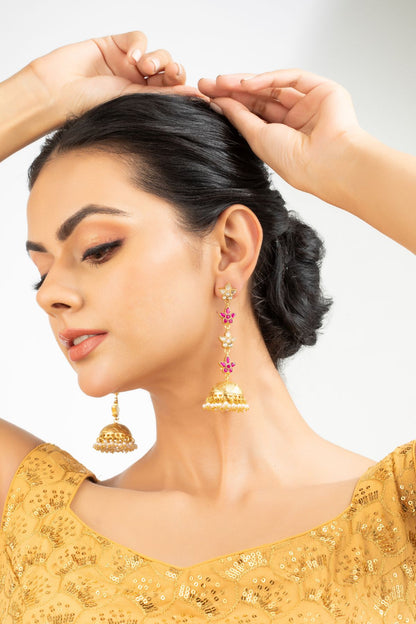 Earrings | Dainty floral jhumki