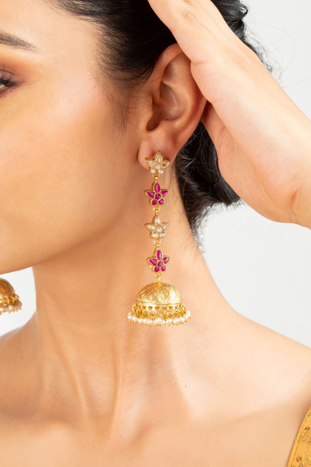 Earrings | Dainty floral jhumki