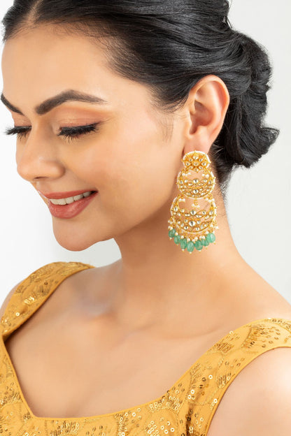 Earrings | Statement 3 layer Chandbali