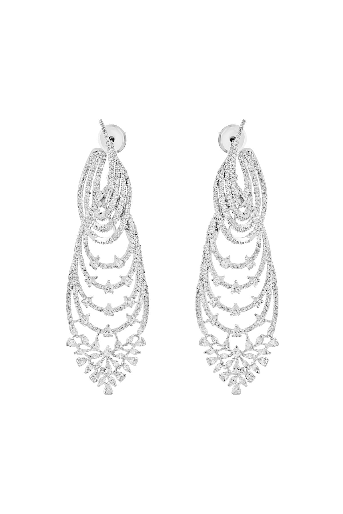 Earrings | Contemporary Long Diamante