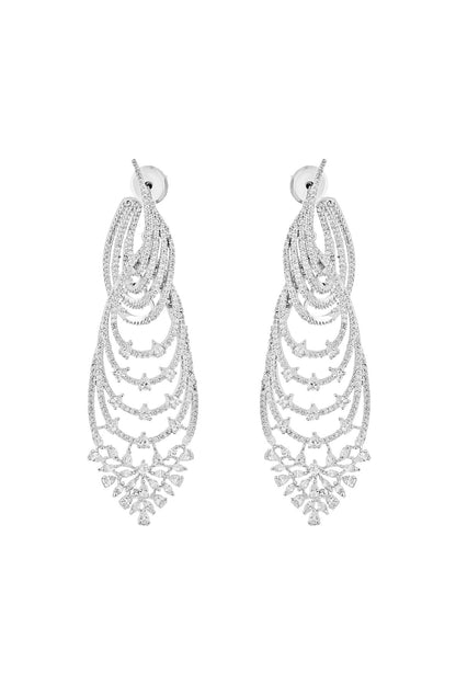 Earrings | Contemporary Long Diamante