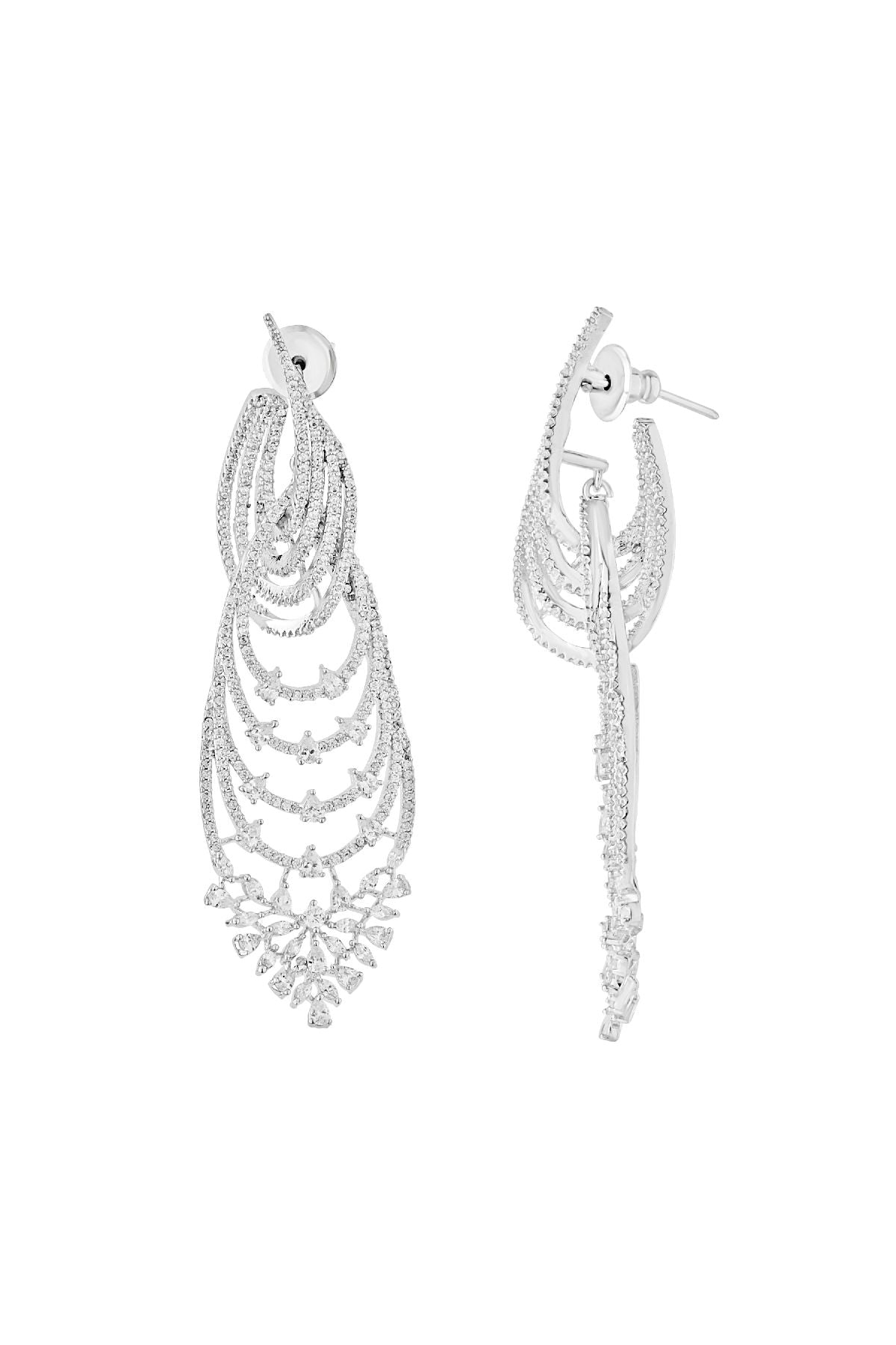 Earrings | Contemporary Long Diamante