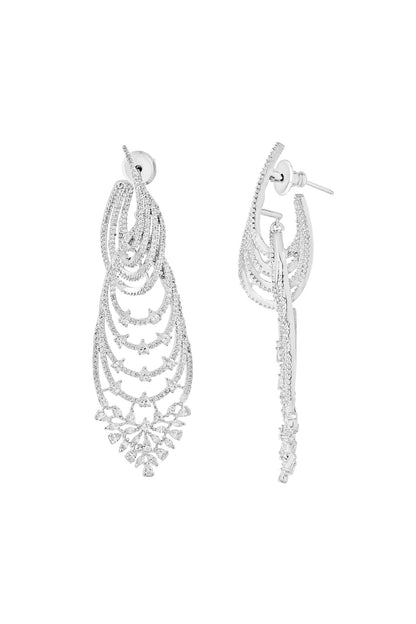 Earrings | Contemporary Long Diamante
