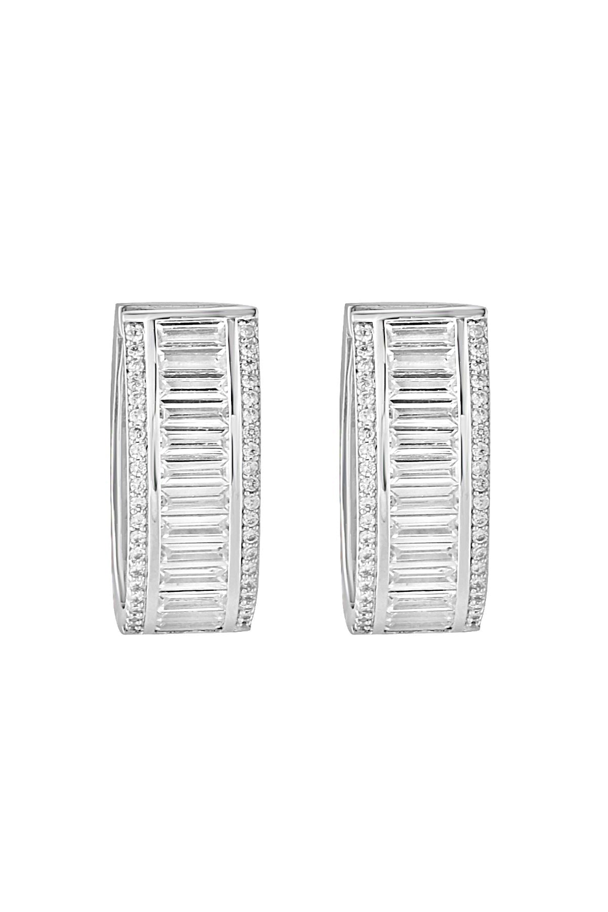 Earrings | Sleek Diamante Hoops