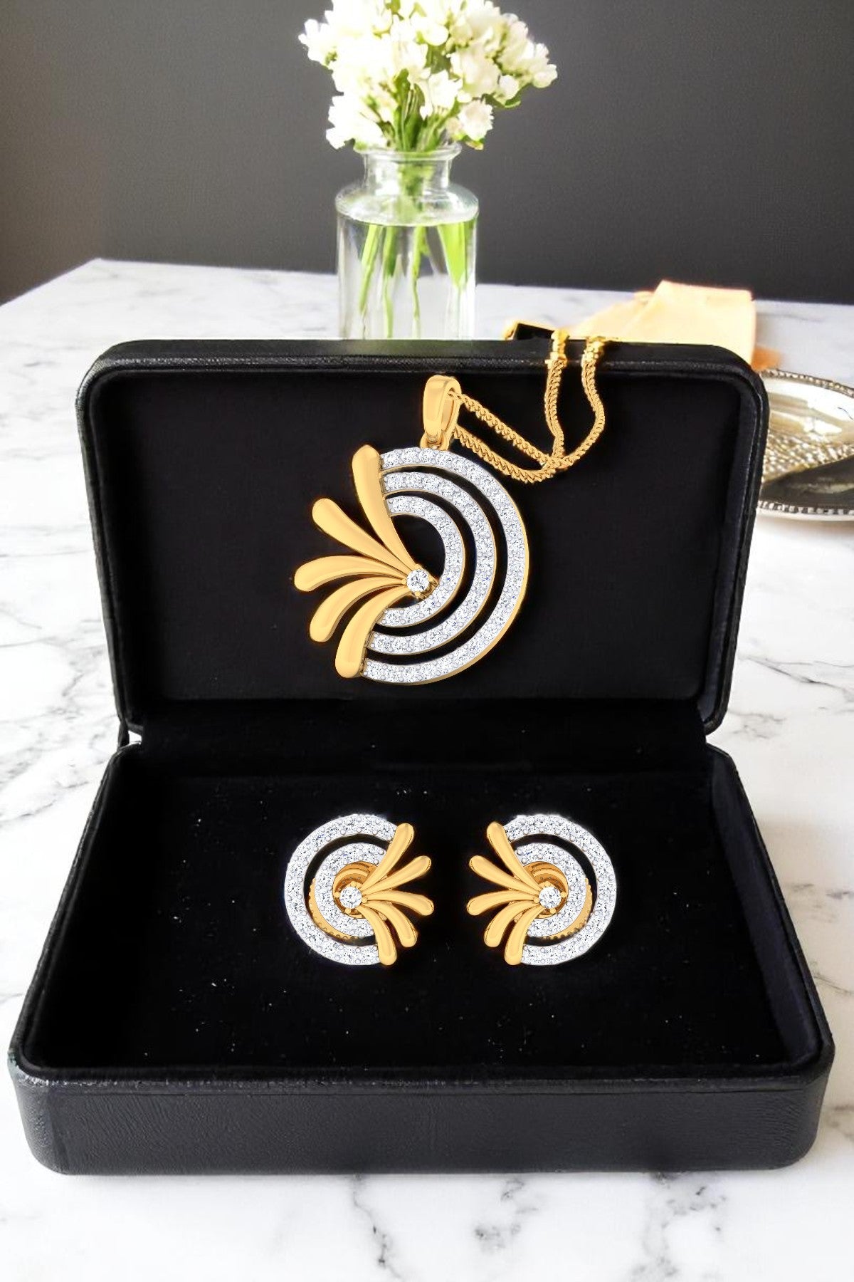Pendant Set | Aura Swirl Set | Sterling Silver