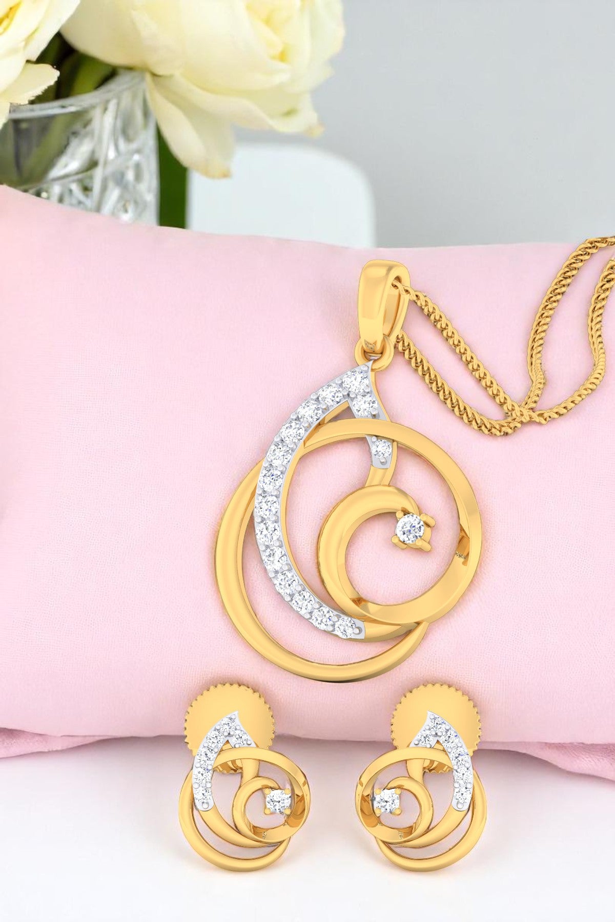 Pendant Set | Twilight Wave Set | Sterling Silver